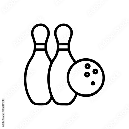 Icon of a bowling ball and pins representing the sport