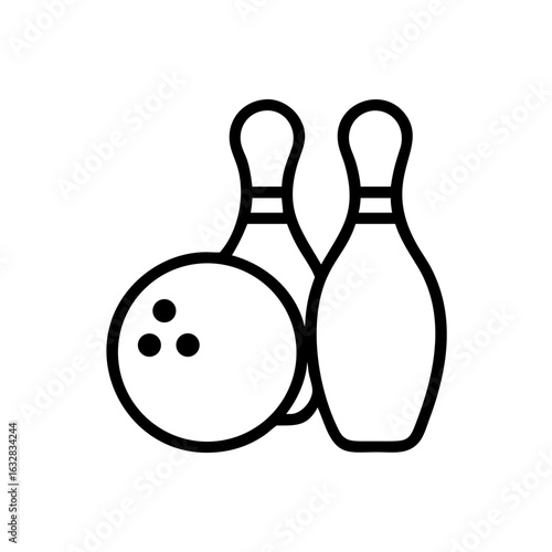 Icon of a bowling ball and pins representing the sport