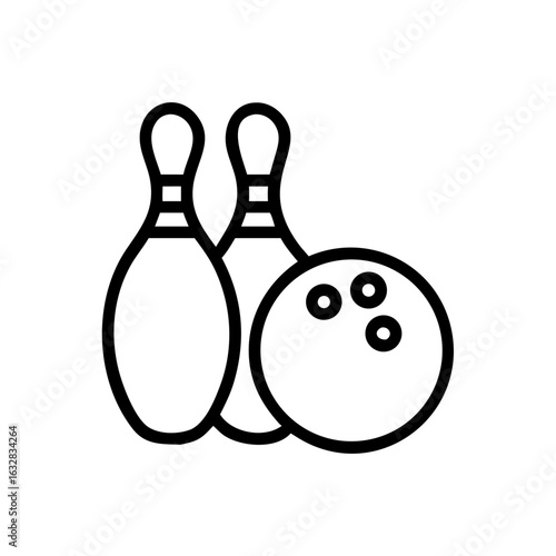 Icon of a bowling ball and pins representing the sport