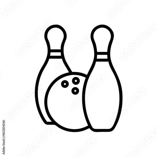 Icon of a bowling ball and pins representing the sport