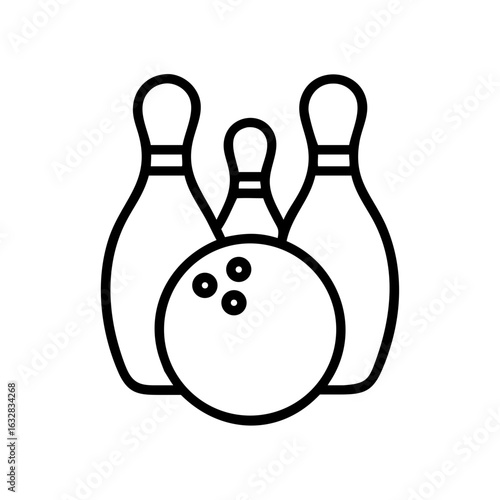 Icon of a bowling ball and pins representing the sport