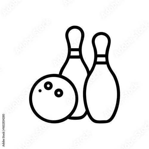Icon of a bowling ball and pins representing the sport
