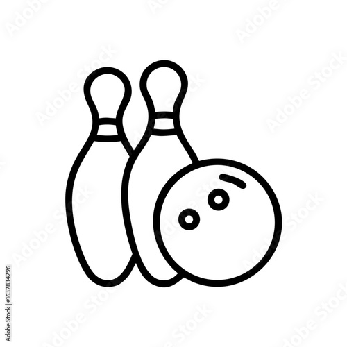Icon of a bowling ball and pins representing the sport