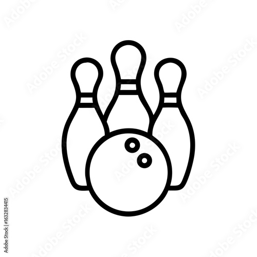Icon of a bowling ball and pins representing the sport