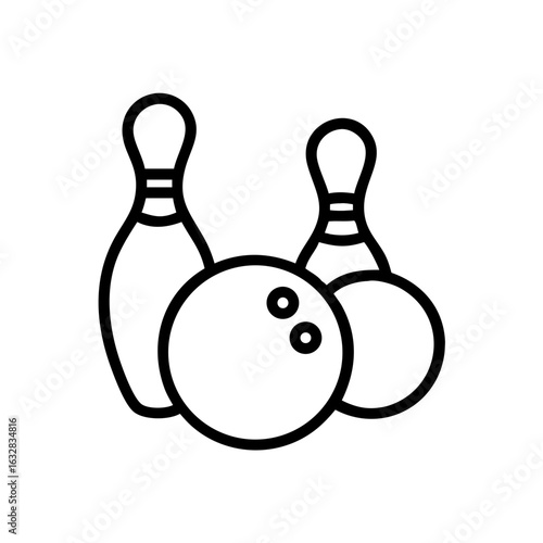 Icon of a bowling ball and pins representing the sport