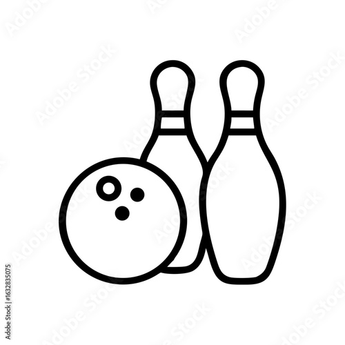 Icon of a bowling ball and pins representing the sport