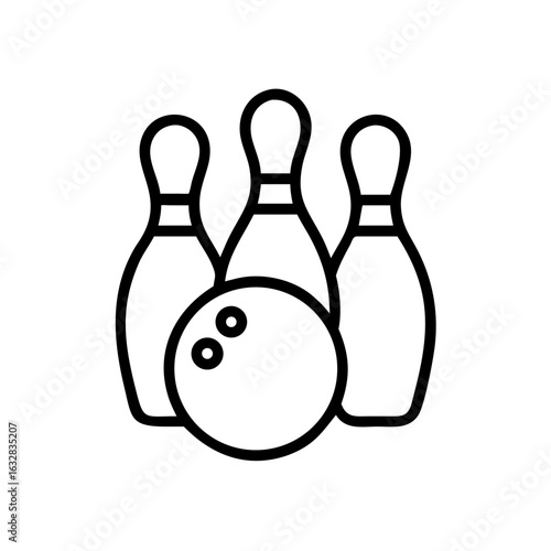Icon of a bowling ball and pins representing the sport