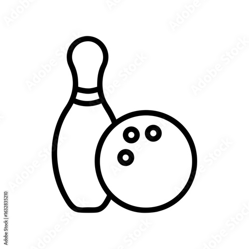 Icon of a bowling ball and pins representing the sport