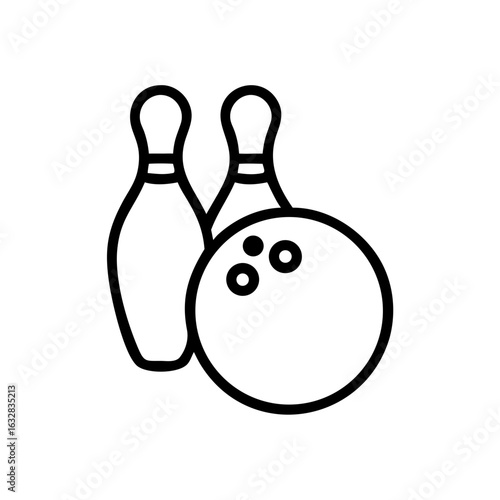 Icon of a bowling ball and pins representing the sport