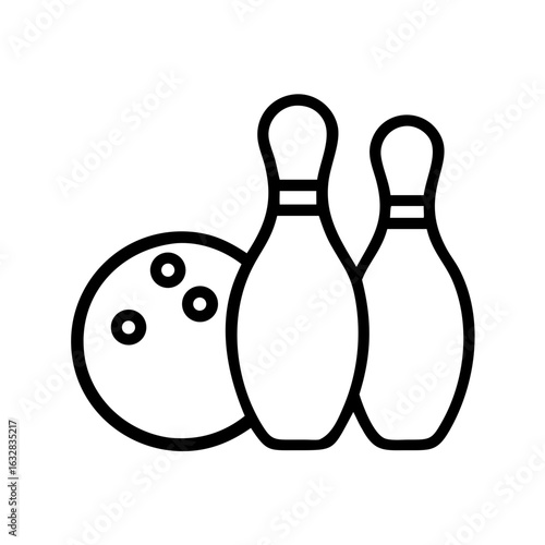 Icon of a bowling ball and pins representing the sport
