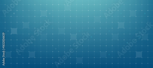 Blue grid with crosses and circles on a gradient background, symbolizing a modern hud graphic. Futurism and data.