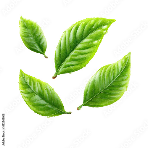 Fresh green tea leaves