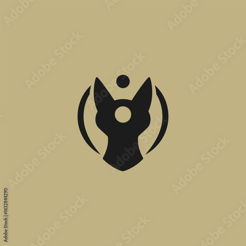 Bastet logo in strong and mystical silhouette illustration.