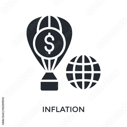 Inflation Icon Glyph Style. Vector Illustration For Graphic Design