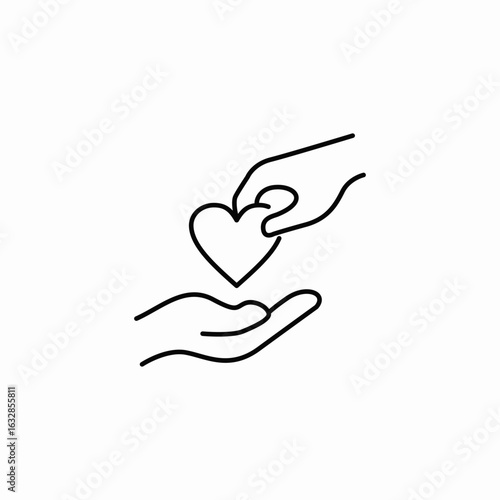 care heart volunteer icon sign vector
