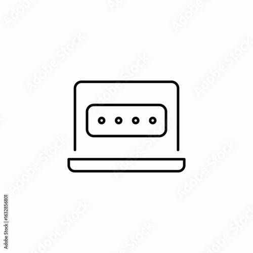 laptop passcode icon sign vector