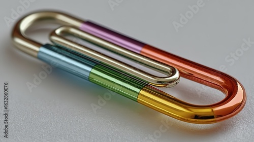 Colorful Metal Carabiners on Gray Background for Outdoor Activities, Hiking, and Camping Gear