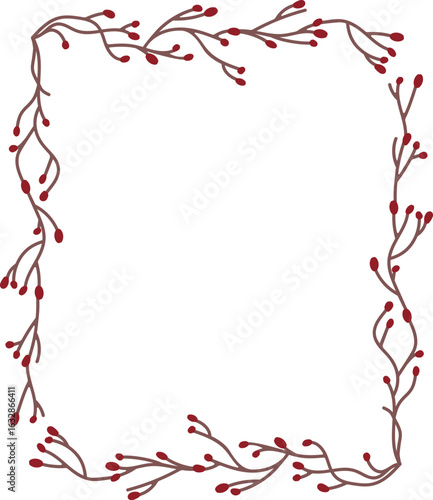 Square Branch Frame with Berries