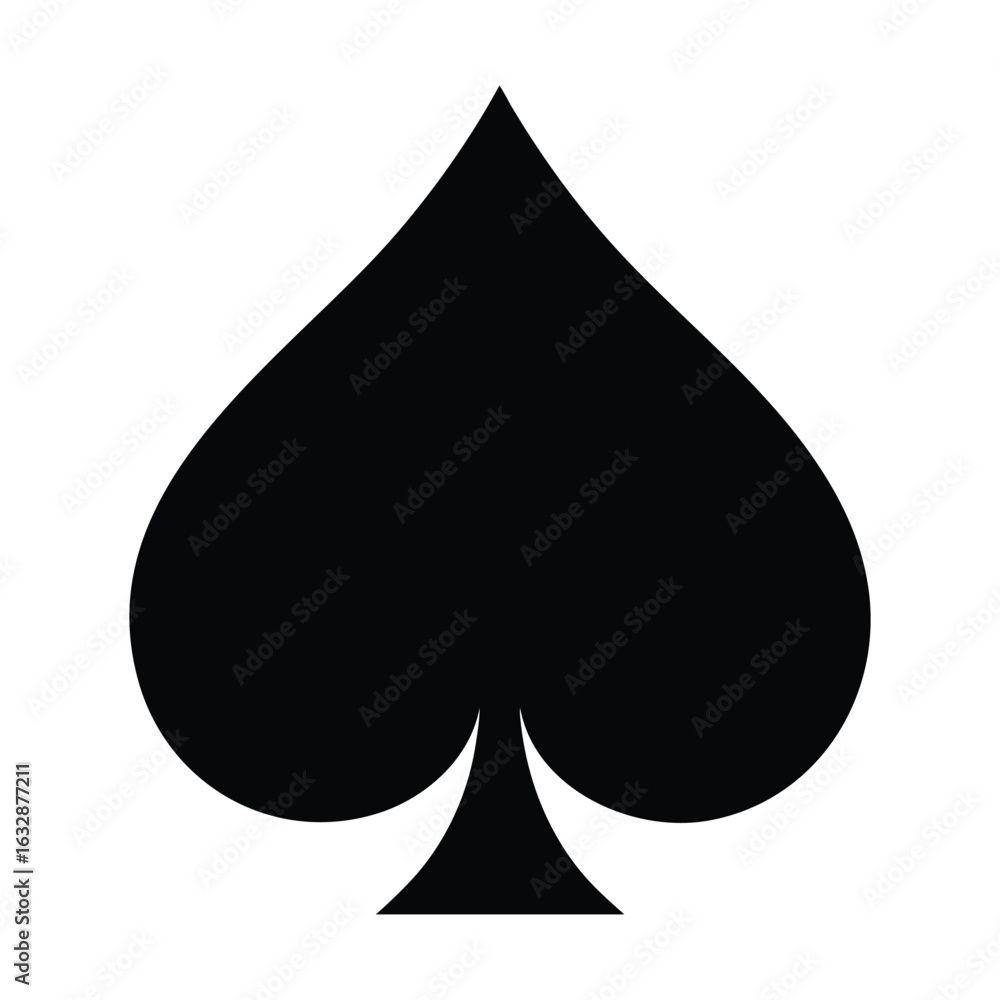 Fototapeta premium Find black spade suit symbol for playing card games like poker bridge and solitaire illustration vector 90