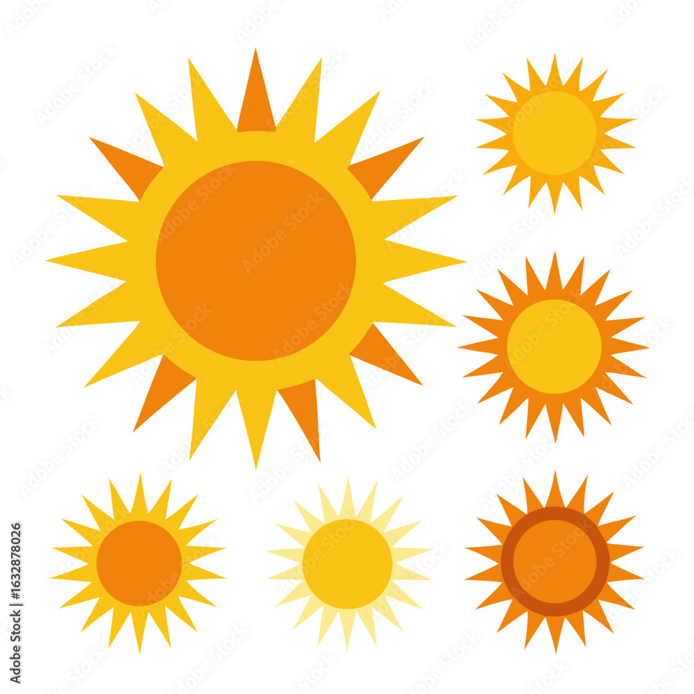 Fototapeta premium set of sun icons