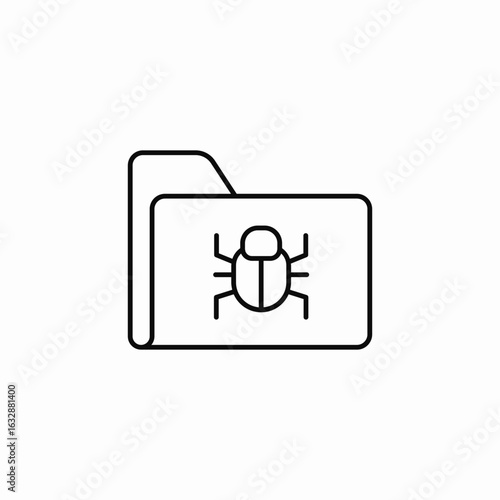 folder bug icon sign vector