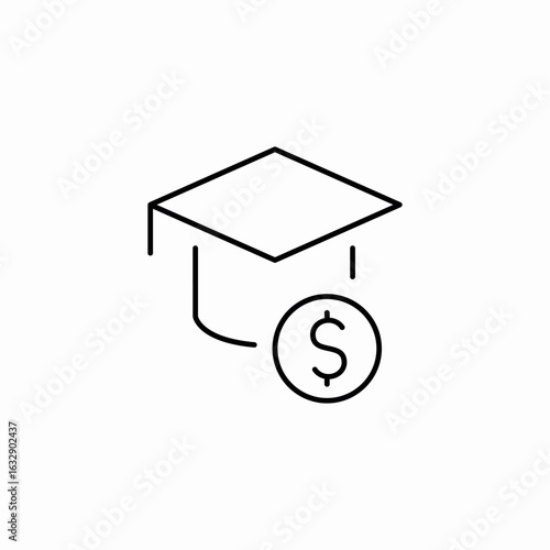 college cost finances icon sign vector
