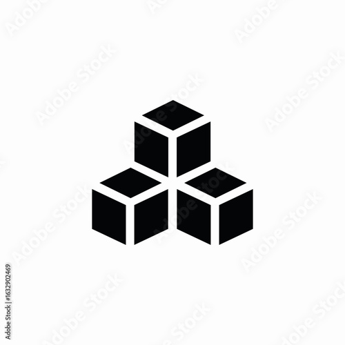 cube dimensions icon sign vector