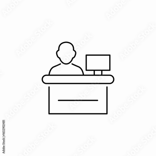 customer desk area icon sign vector