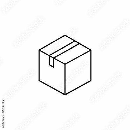 sealed closed cardboard box icon sign vector