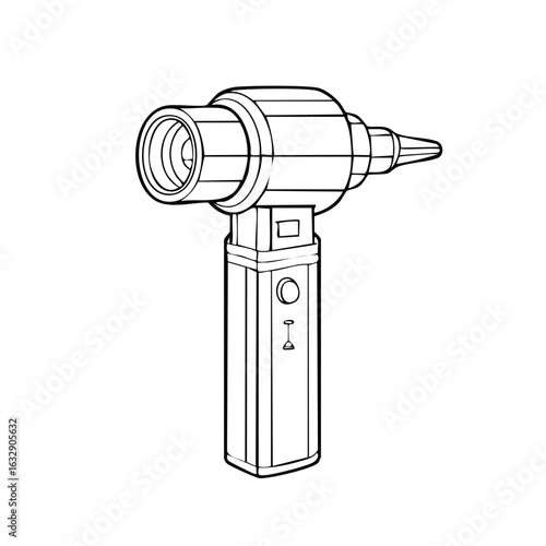 Medical Otoscope Diagnostic Tool Line Art Illustration