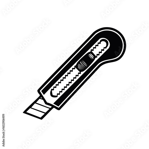 Simple graphic illustration of a retractable utility knife or box cutter tool