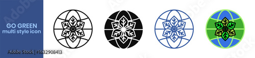 go green icon element for design