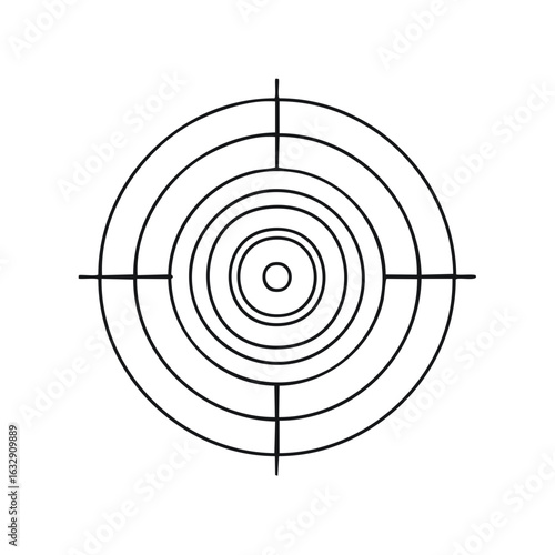 Target Symbol with Concentric Rings and Crosshairs in a Minimalist Style