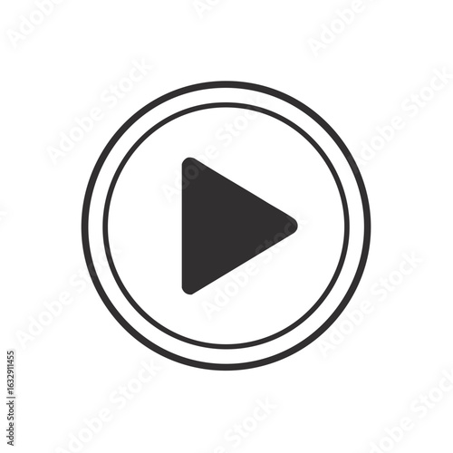 Play Button Icon Graphic Vector Circle Shape Media Controls Sign Start
