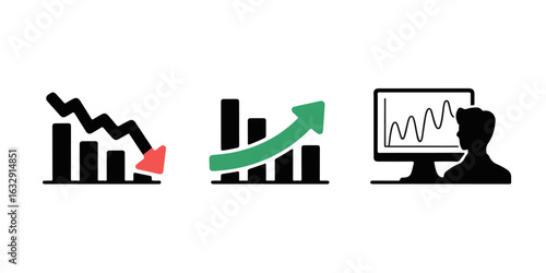 Stock Market Trends: Growth and Decline Visualized.
