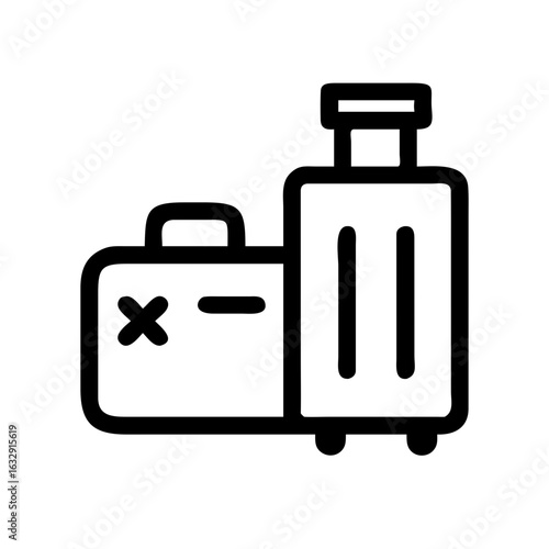 Travel luggage suitcase baggage icon vector illustration for vacation trip journey and tourism concept