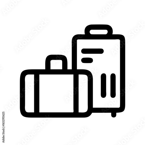 Travel baggage suitcase luggage icon vector illustration for vacation trip journey and holiday 