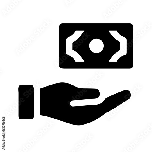 Money hand giving cash payment finance income earning salary currency investment savings loan wealth concept
