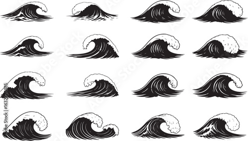 Ocean Wave Solid Vector Silhouette