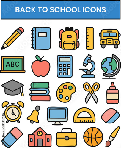 Back to School Icon Collection Illustration.