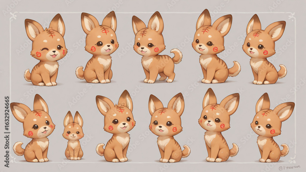 Naklejka premium set of funny rabbits