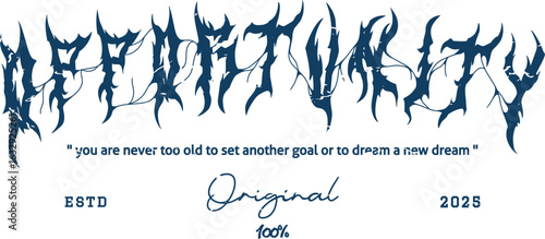 Metal Vintage Typography Opportunity Slogan Print with Grunge Effect for hoodies, T-Shirt, or Wall Art Design - Vector