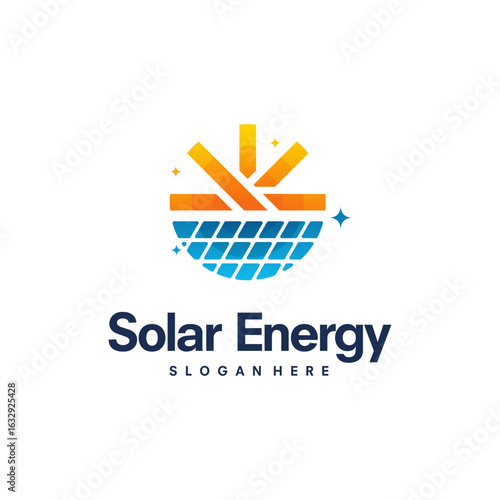 Solar Energy logo designs vector, Sun power logo