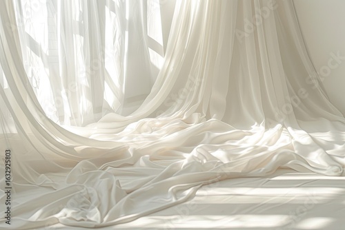 Pixel Perfect Picture of White Dreamy Sheer Curtain Backdrop for Maternity and Wedding Bliss