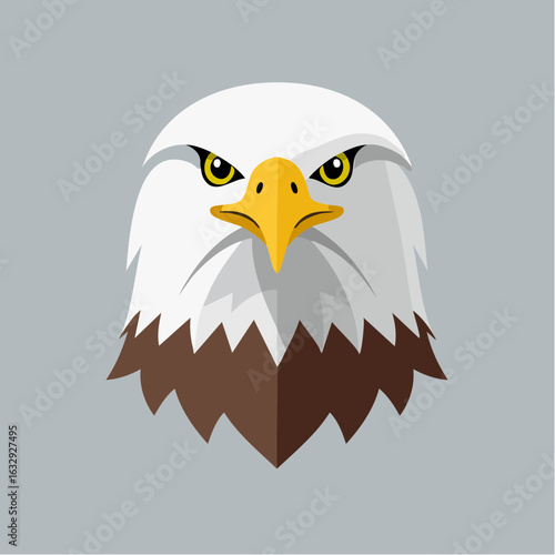 Minimal eagle faces in flat style
