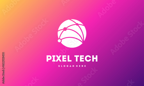 Pixel technology logo designs concept vector, Network Internet logo symbol, Digital Wire logo