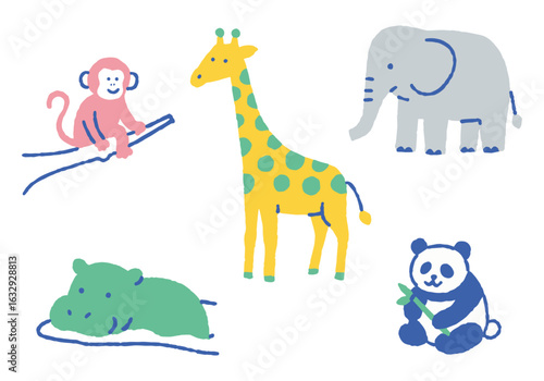 Cute and popular animal set_color