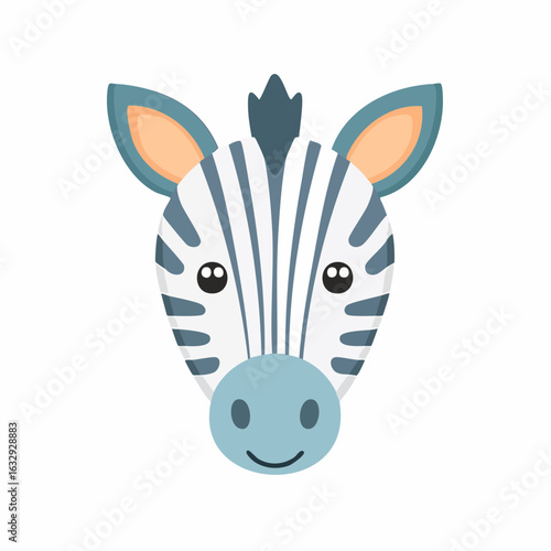 Minimal zebra faces in flat style