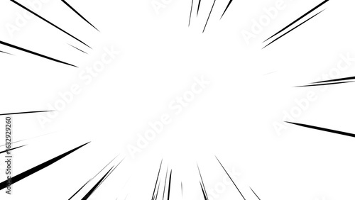 シンプルで使いやすい漫画風集中線(線少なめ)