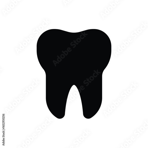 Minimalist Tooth Icon for Dental Health and Oral Care Concepts